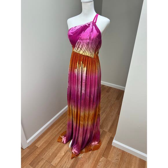 Dress The Population Meredith Metallic Ombré Plissé Gown size XS - Picture 2 of 7